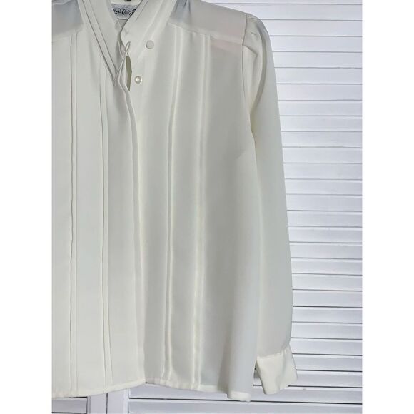 Vintage Chiffon Sheer Secretary Blouse 6P - Picture 4 of 9